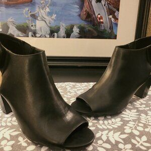 Massini Black Vegan Leather Ankle Strap High Heel Dress Sandals Rocker Sexy